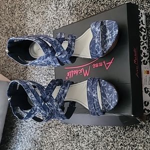 WOMENS STRAPPY DENIM STILLETOS- BRAND NEW IN BOX